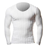 Knitted Tshirt Men Slim Fit Sweater Casual Tee Shirt Pullover V Neck Knitting T-shirt Fashion Solid Warm Top Plus Size 3XL 2019