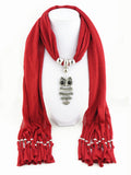 2017 New Fashion Ethnic Chiffon Silk Scarf Necklaces Owl Pendant Collar Choker Maxi Necklace For Women Boho Style jewelry