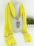 2017 New Fashion Ethnic Chiffon Silk Scarf Necklaces Owl Pendant Collar Choker Maxi Necklace For Women Boho Style jewelry
