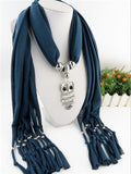 2017 New Fashion Ethnic Chiffon Silk Scarf Necklaces Owl Pendant Collar Choker Maxi Necklace For Women Boho Style jewelry