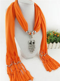 2017 New Fashion Ethnic Chiffon Silk Scarf Necklaces Owl Pendant Collar Choker Maxi Necklace For Women Boho Style jewelry