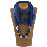 Fashion Ethnic Polyester Solid Collar Tassel Gorgeous beads pendants jewelry Necklace Jewelry Scarf Women Shawl Scarves Hot