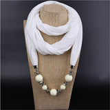 Fashion Ethnic Polyester Solid Collar Tassel Gorgeous beads pendants jewelry Necklace Jewelry Scarf Women Shawl Scarves Hot