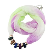 ZOSHI Women Resin Beads Pendant Silk Scarf Jewelry Neckerchief Long necklace Accessories Ladies Ethnic Jewelry Bijoux