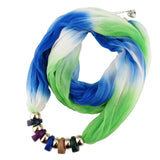 Fashion Ethnic Choker Necklace For Women Geometric Resin Beads Statement Silk Scarf Necklaces Bohemian Jewelry Wholesale Price