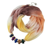 Fashion Ethnic Choker Necklace For Women Geometric Resin Beads Statement Silk Scarf Necklaces Bohemian Jewelry Wholesale Price