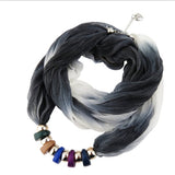 Fashion Ethnic Choker Necklace For Women Geometric Resin Beads Statement Silk Scarf Necklaces Bohemian Jewelry Wholesale Price