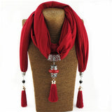 2017 Bijoux Fashion Ethnic Necklace For Women Multicolor ceramic Beads Statement scarf Necklaces Bohemian Tassel Boho Jewelry