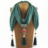2017 Bijoux Fashion Ethnic Necklace For Women Multicolor ceramic Beads Statement scarf Necklaces Bohemian Tassel Boho Jewelry