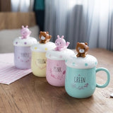 Lovely couple ceramic mug with cover
