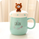 Lovely couple ceramic mug with cover