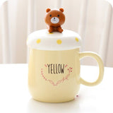 Lovely couple ceramic mug with cover