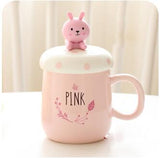 Lovely couple ceramic mug with cover
