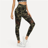 SHEIN Multicolor Mesh Insert Camo Print Leggings