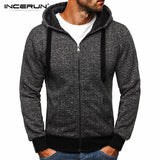 Autumn Winter Men's Hoodies Tracksuit Sweatshirts Long Sleeve Cotton Hoodie Hooded Casual Sweatshirt Hombre Fashion Zipper Coat