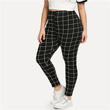 SHEIN Black And White Plaid Plus Size