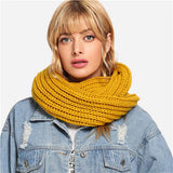 SHEIN Yellow Modern Lady Casual Knit Infinity Scarf 2018  New Autumn Winter Workwear Acrylic Base Warmth Scarfs