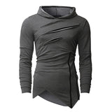 Plus Size 3XL Mens Hoodies Pullovers Zipper Irregular Hooded Hiphop Streetwear Sweatshirts Fashion Tracksuits Man Hoodie Autumn