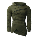 Plus Size 3XL Mens Hoodies Pullovers Zipper Irregular Hooded Hiphop Streetwear Sweatshirts Fashion Tracksuits Man Hoodie Autumn