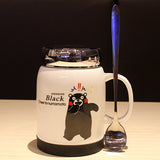 Driankwaer The cartoon character bears male and female office coffee mug with cover the ceramic tea cup cute