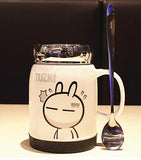 Driankwaer The cartoon character bears male and female office coffee mug with cover the ceramic tea cup cute