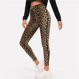 SHEIN Multicolor Casual Athleisure Leopard Print