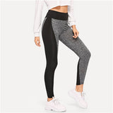 SHEIN Multicolor Sporting Casual Wide Waist Color Block Leggings