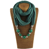 Fashion Ethnic Polyester Solid Collar Tassel Gorgeous beads pendants jewelry Necklace Jewelry Scarf Women Shawl Scarves Hot