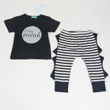 Bear Leader Baby Clothing Sets 2018 Summer Style Baby Girls Boys Clothes Black Letter T-shirt+Imitation cowboy pants 2pcs suit