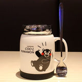 The cartoon character bears male and female office coffee mug with cover