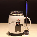 The cartoon character bears male and female office coffee mug with cover