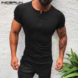 2019 Basic Men T Shirt Short Sleeve Muscle Tee Joggers Bodybuilding Plain Tee Man Clothes Slim Fit White Shirts Plus Size 3XL