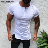 2019 Basic Men T Shirt Short Sleeve Muscle Tee Joggers Bodybuilding Plain Tee Man Clothes Slim Fit White Shirts Plus Size 3XL