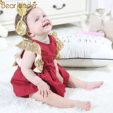 Bear Leader Baby Dresses 2019 Summer Sleeveless Dress Cute Girls Sets Short Pants Dress Printing Patten For Baby Vest