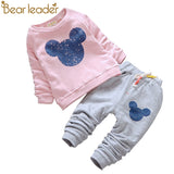 Bear Leader Baby Girls Clothes Casual Spring Baby Clothing Sets Cartoon Printing Sweatshirts+Casual Pants 2Pcs for Baby Clothes