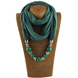 2019 New Fashion Ethnic Chiffon Silk Scarf Necklaces Beads Collar Choker Maxi Necklace For Women Boho Style jewelry Wholesale