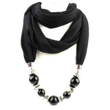 2019 New Fashion Ethnic Chiffon Silk Scarf Necklaces Beads Collar Choker Maxi Necklace For Women Boho Style jewelry Wholesale