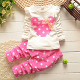 Bear Leader Baby Girls Clothes Casual Infant Clothing Sets Cartoon Printing Bow Sweatshirts+Casual Pants 2Pcs for Baby Newborn