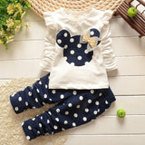 Bear Leader Baby Girls Clothes Casual Infant Clothing Sets Cartoon Printing Bow Sweatshirts+Casual Pants 2Pcs for Baby Newborn