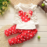 Bear Leader Baby Girls Clothes Casual Infant Clothing Sets Cartoon Printing Bow Sweatshirts+Casual Pants 2Pcs for Baby Newborn