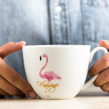 Simple Character Bone China Flamingo Cartoon Mugs