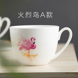 Simple Character Bone China Flamingo Cartoon Mugs