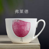 Simple Character Bone China Flamingo Cartoon Mugs