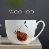 Simple Character Bone China Flamingo Cartoon Mugs