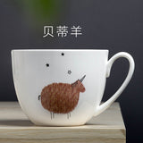 Simple Character Bone China Flamingo Cartoon Mugs