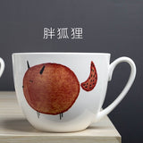 Simple Character Bone China Flamingo Cartoon Mugs