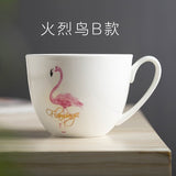 Simple Character Bone China Flamingo Cartoon Mugs