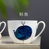 Simple Character Bone China Flamingo Cartoon Mugs