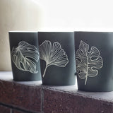 Simple leaf cup grind ceramic cup